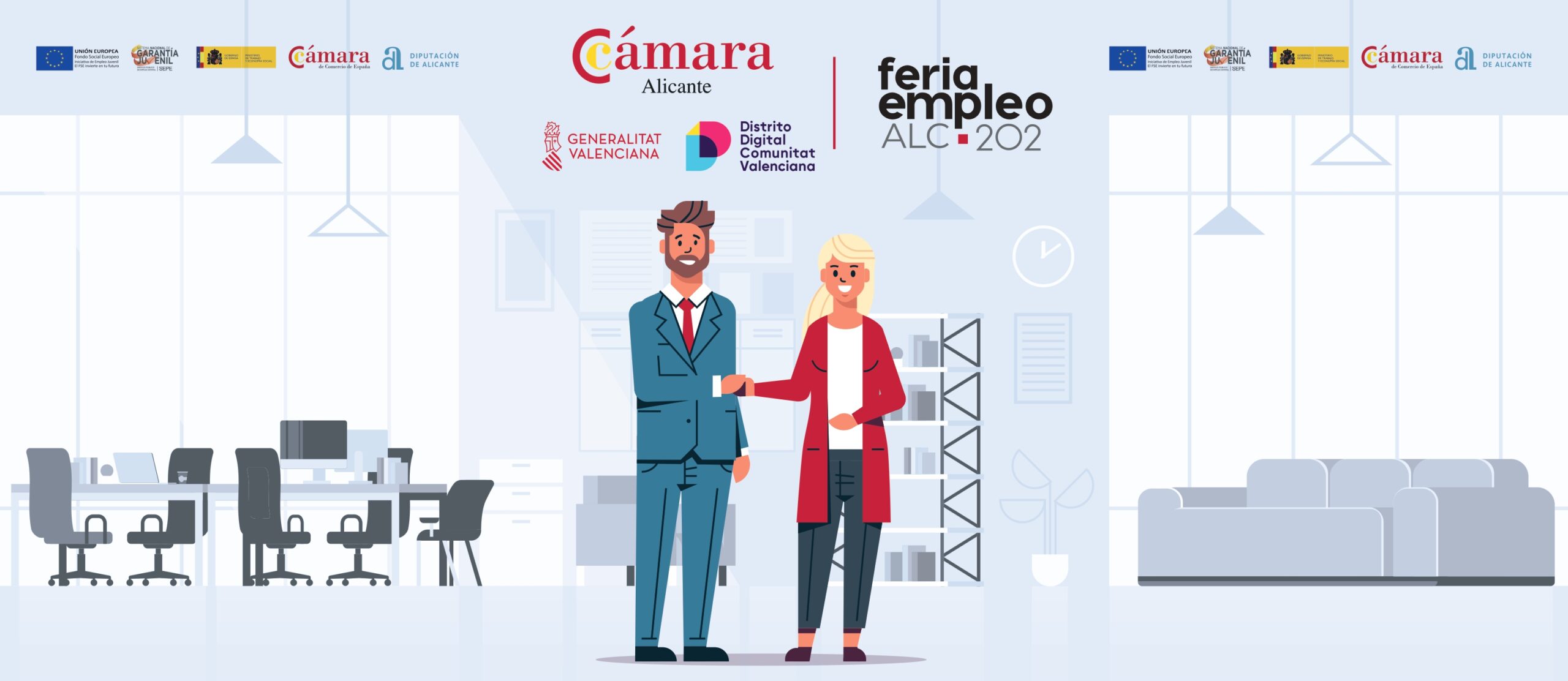Cartel de la Feria de Empleo de Distrito Digital 2021